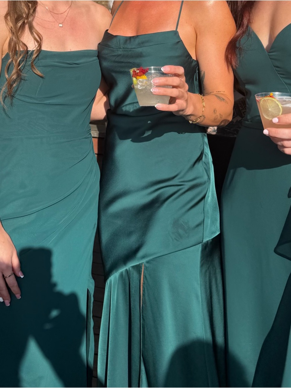Emerald Green Satin Bridesmaid Dress